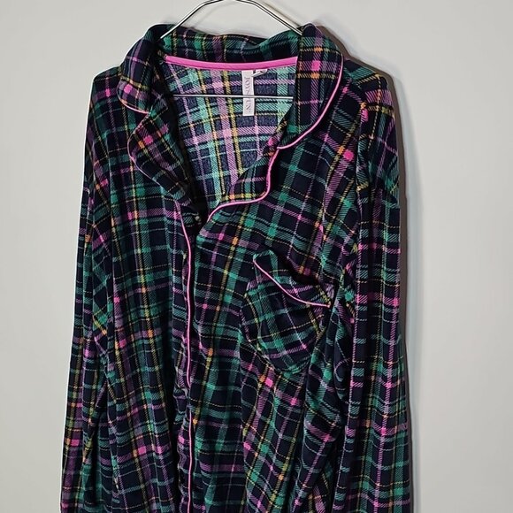 joyspun Tops - Joyspun XL green and pink plaid button down long sleeve shirt